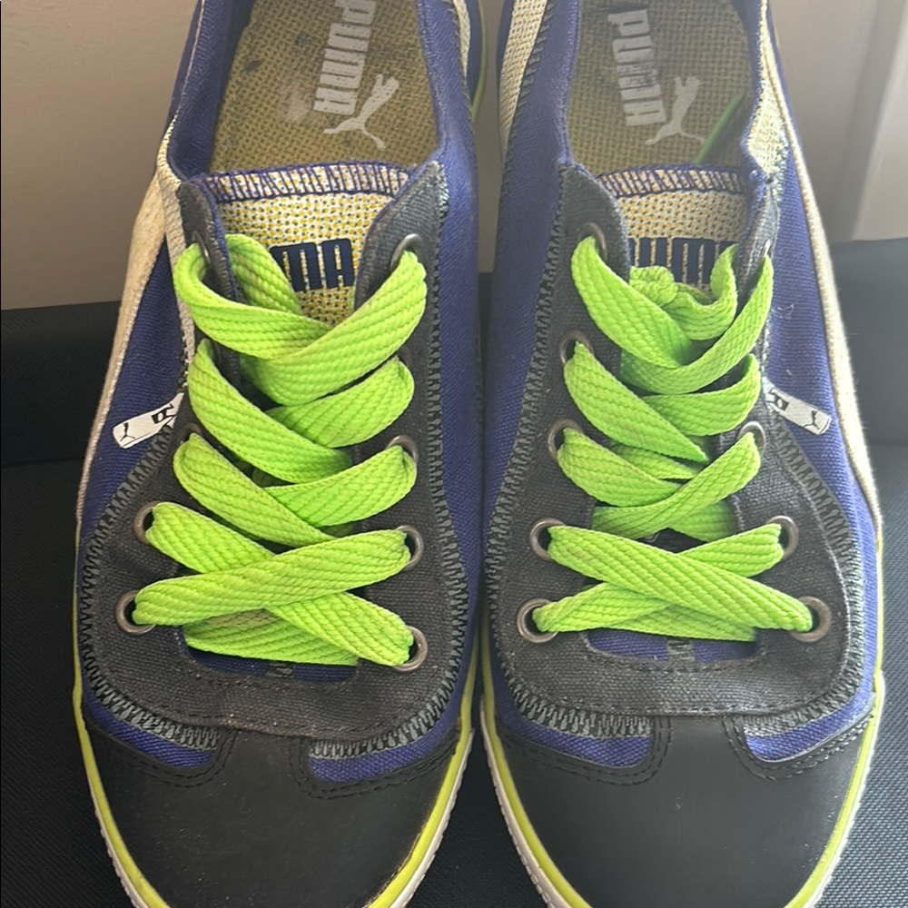 Puma Blue and Green Sneakers